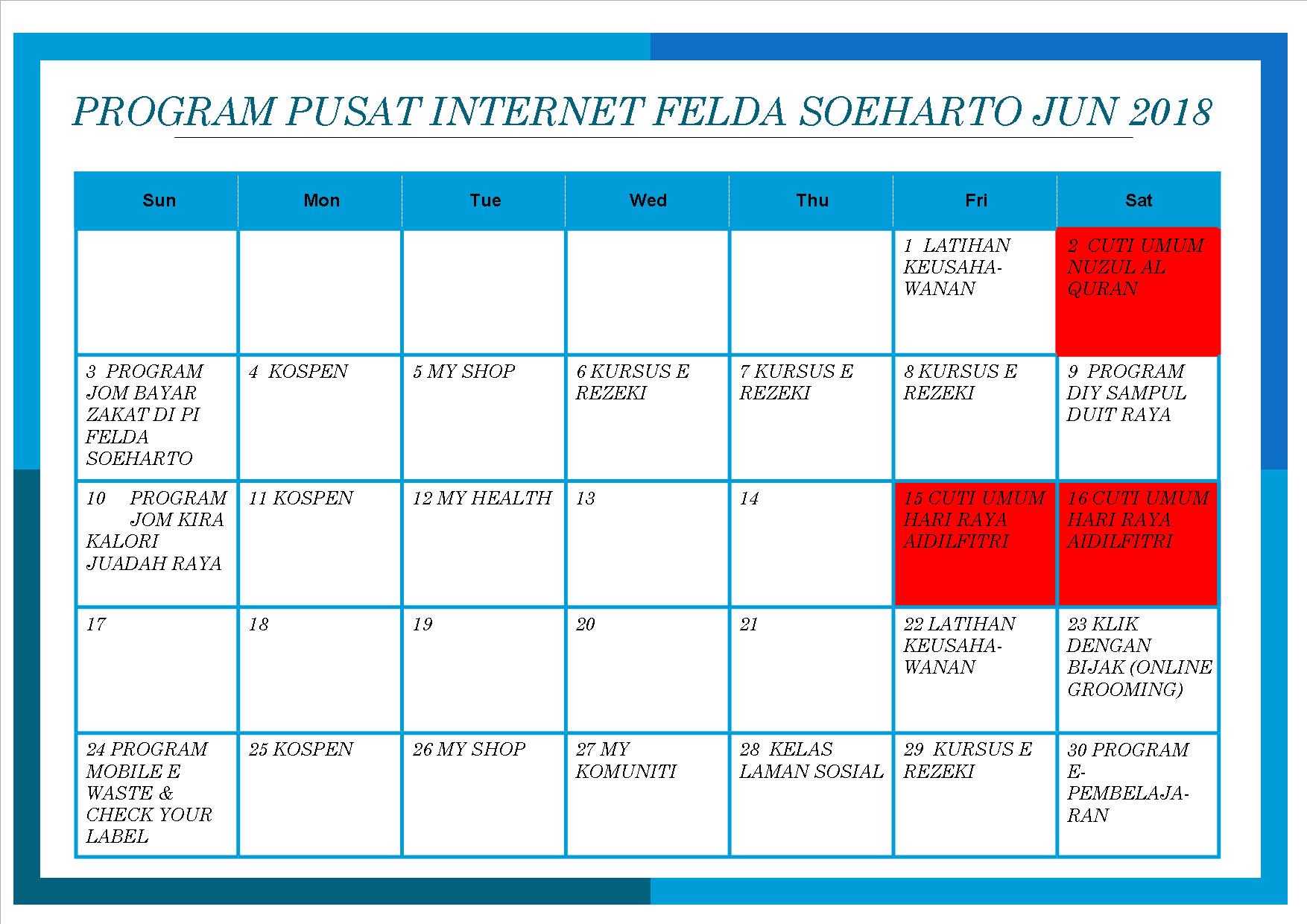 JADUAL JUN 2018