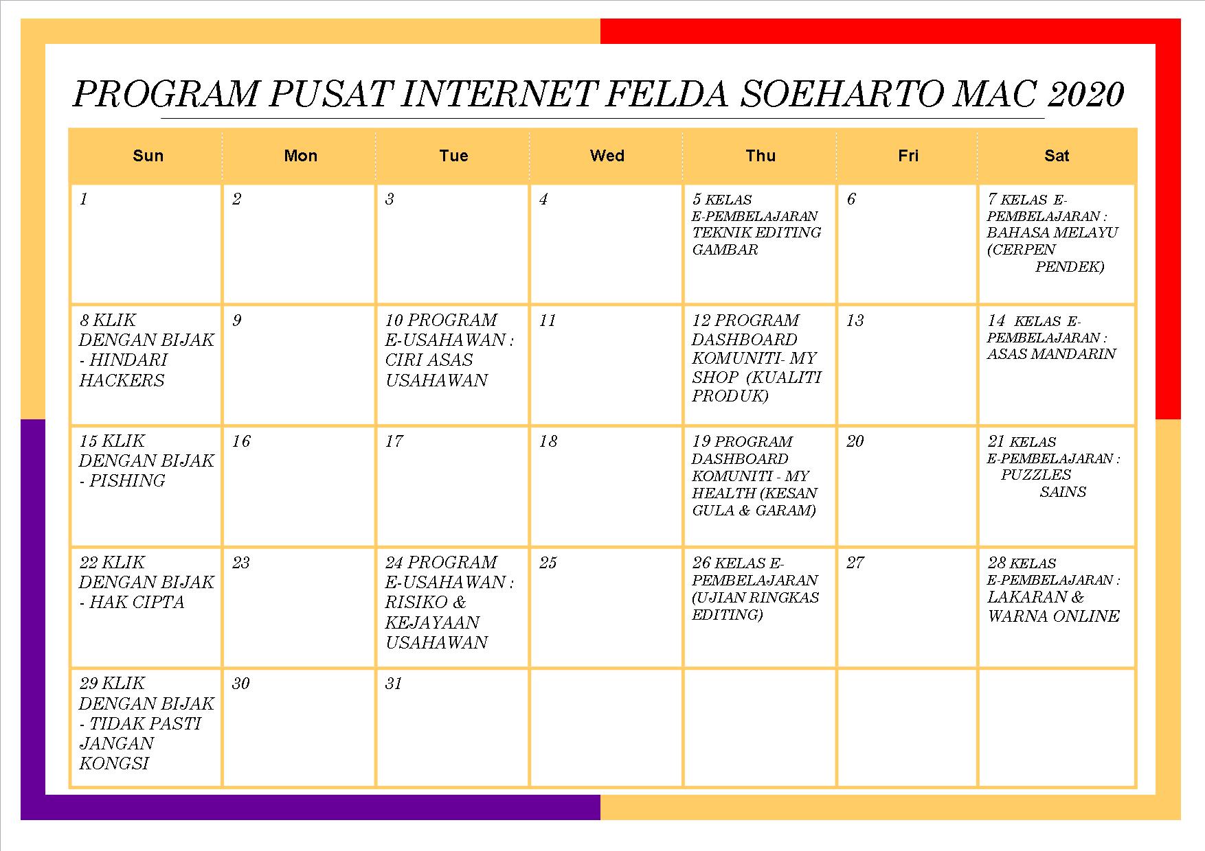 JADUAL MAC 2020