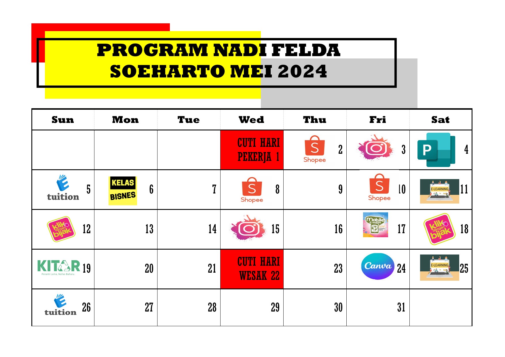 JADUAL MEI 2024