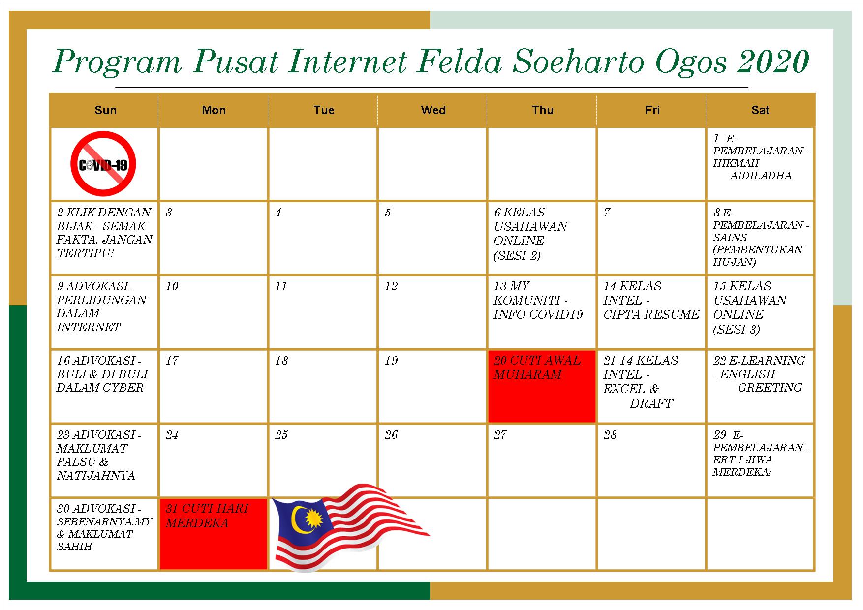 JADUAL OGOS 2020