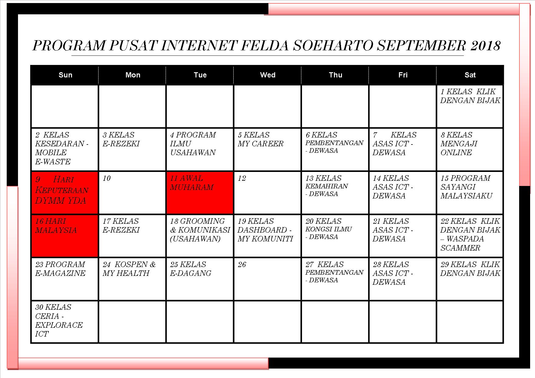 JADUAL SEPT 2018