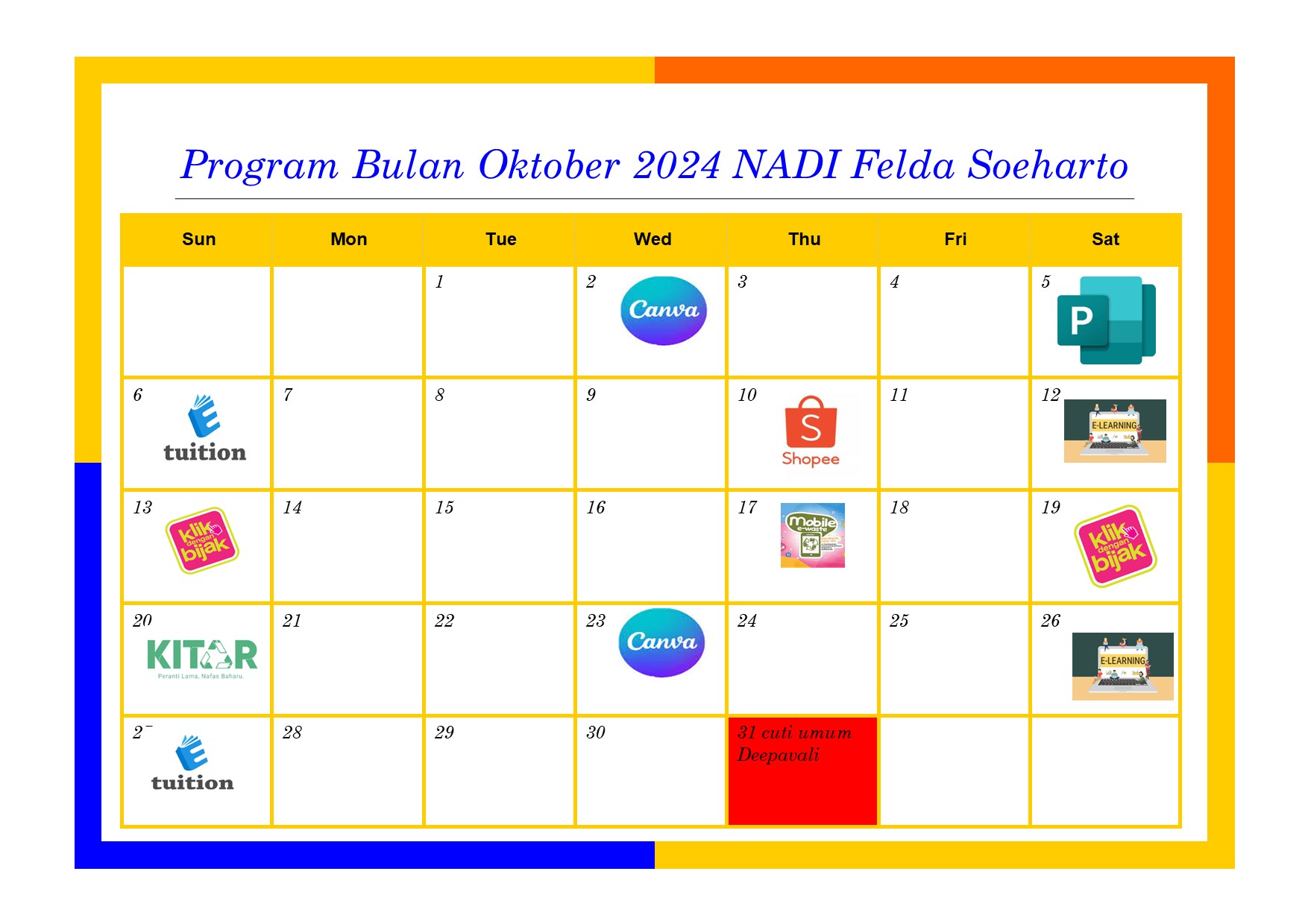 JADUAL bulan 10 2024