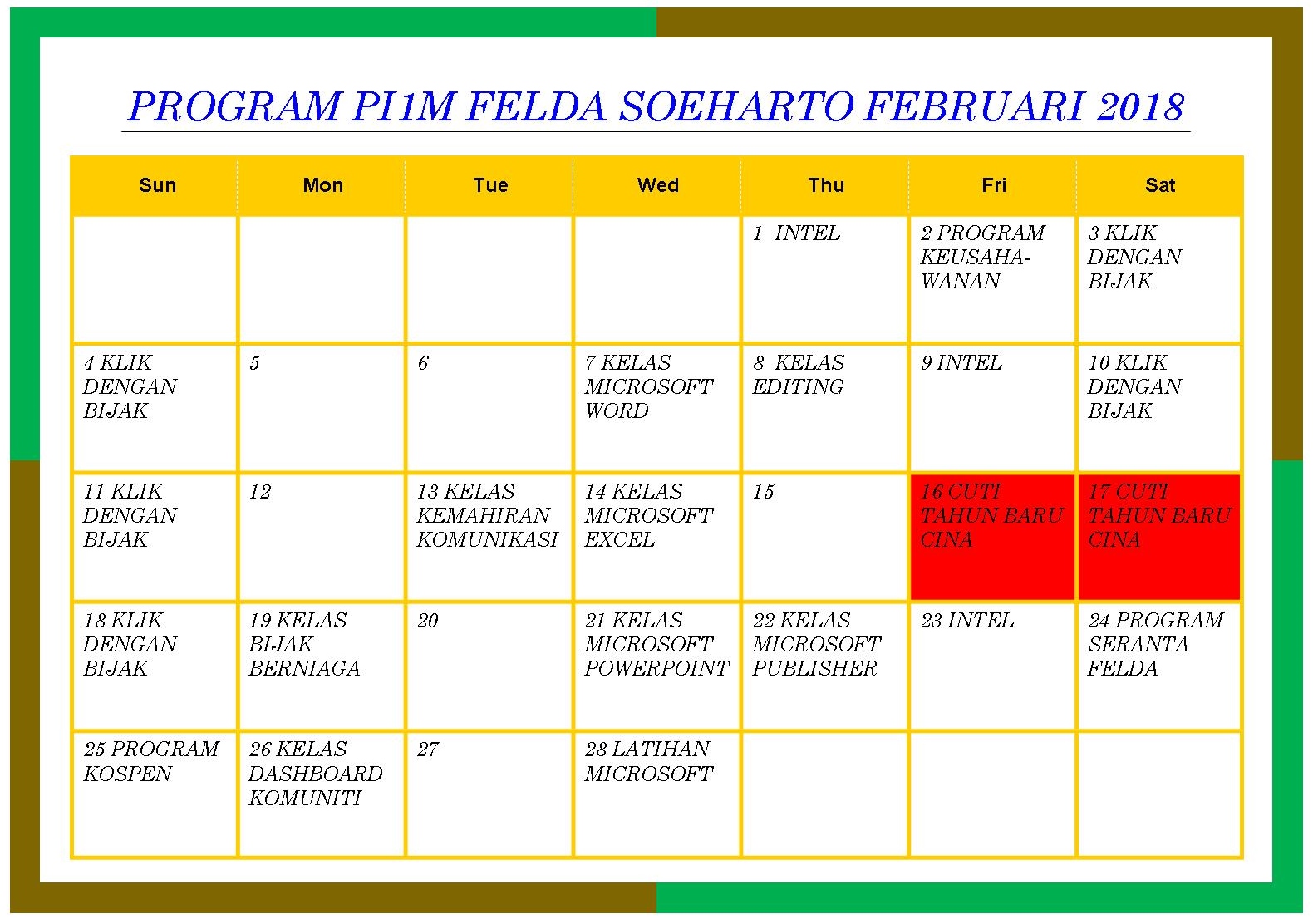 PROGRAM FEB 2018