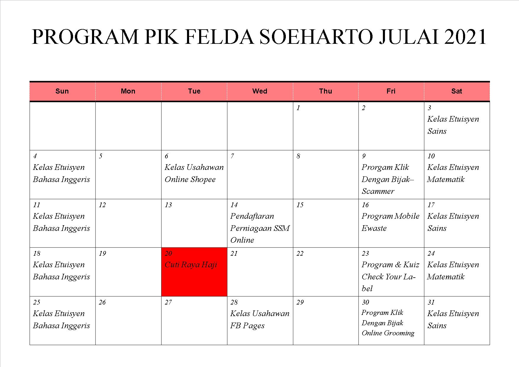 jadual aktitvit7